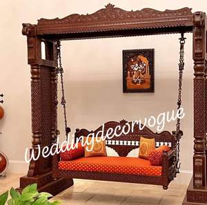 Columpio Jhula para Bodas Indias, Estructura de Madera Tallada, Asientos Tipo Banco para Decoración de Escenarios de Mehndi y Haldi, Mandap, Mobiliario para Eventos - Product Image 2