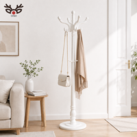 Porte-manteau moderne en bois sur pied, gain de place, pour chapeaux et vêtements, idéal pour chambre, salon, salle de bain, hôtel