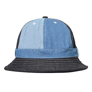Unisex Denim Bucket <b>Hat</b> Color Blocking Black Blue Casual Spring <b>Summer</b> Adjustable - Product Image 2