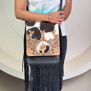 Nouvelle tendance mode usiné à la main en cuir de vachette bandoulière Cactus sacs à franges pour femmes concepteur de luxe en cuir véritable sacs à main - Product Image 4