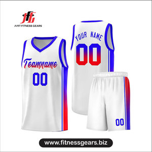 Ensemble de maillots de basket-ball personnalisés Just Fitness Gears, rose et violet, col en V, sans manches, en mesh, pour adultes, évacuation de l'humidité - Product Image 6