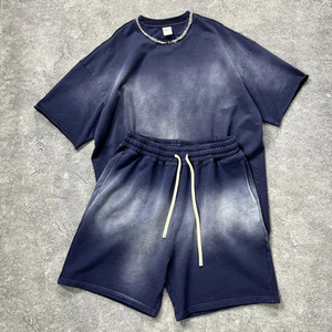 Ensemble T-shirt et short d'été de haute qualité, logo personnalisé, coton, ensemble short et t-shirt pour hommes, ensemble short et t-shirt pour hommes - Product Image 3