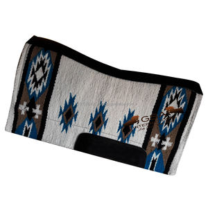 Almohadilla de sillín de contorno de lana 34x36 tejida a mano 100% forro polar de lana de Nueva Zelanda ecuestre occidental para competición y entrenamiento - Product Image 5