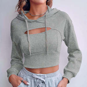Sweat-shirts à capuche courts exclusifs pour femmes – Collection de mode décontractée en mélange de coton, élégante et confortable, vente en gros - Product Image 4