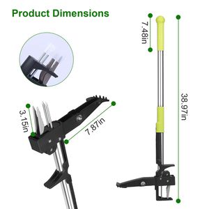 38.97in Aluminum Manual Weeder Stand-Up <b>Tool</b> with 4 Claws for Weed Removal Without Bending Kneeling for Lawn Yard Gardening - Product Image 6