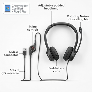 Wholesale H390 USB Noise Cancelling Headset with In-Line Controls <b>Microphone</b> <b>for</b> <b>PC</b> Laptop Office Call Center Conference System - Product Image 3