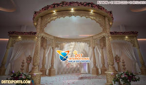 Mandap de mariage Rajwada blanc pour événements, Piliers Bollywood étonnants, Décoration de mariage UK, Grand Mandap en FRP, Londres - Product Image 6
