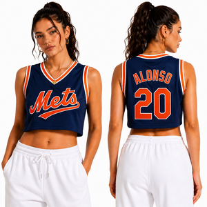 Camiseta de Baloncesto Corta OEM para Mujer, Logotipo Personalizado Bordado, Nombre y Número del Jugador, Malla Transpirable, Camiseta Deportiva Corta, Tela Suave, ODM - Product Image 1