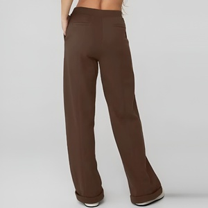 Pantalon de jogging décontracté pour femme, coupe ample, taille haute, jambe large, style streetwear, avec poches - Product Image 4