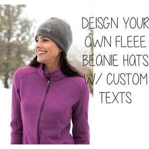 CP91L Design de couture de texte personnalisé 2025 vos propres bonnets en ligne polaire Chapeaux élégants et personnalisés - Product Image 5