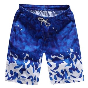 <b>Men's</b> Blue Floral Print Board Shorts Quick Dry Elastic Waist Casual Swim <b>Trunks</b> with Pockets - Product Image 4