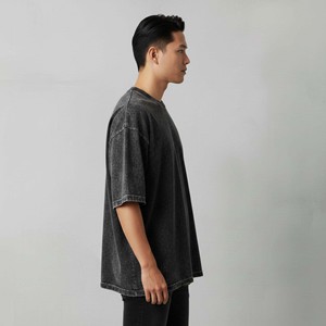 Camiseta de hip hop para hombre, personalizada, extragrande, de 180 g/m², de dos tonos, con hombros caídos, 100 % algodón, con logo personalizado, de secado rápido. - Product Image 2