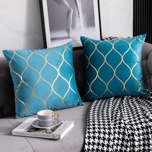 Fodere per cuscini in velluto dorato 18x18 pollici, confezione da 2, federe decorative quadrate per letto, divano, soggiorno in turchese - Product Image 2