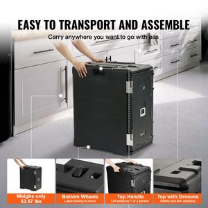 Contenitore Termico per Alimenti da 109 Qt con Controllo Manuale della Temperatura, Doppia Chiusura a Fibbia, Caricamento Frontale, Scatola Termica per Catering in Materiale LLDPE con H - Product Image 5