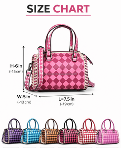 Sacs de voyage mini Speedy tendance pour femmes, motif damier, sac à main bandoulière, sac de nuit avec sangle réglable - Product Image 2