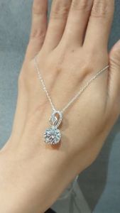 5ct Lab Diamond <b>Infinity</b> Pendant: 14K White <b>Gold</b> <b>Necklace</b> - Product Image 2