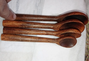 WOQI Custom Logo Flat-Handle Kitchen Utensils Natural Wood <b>Serving</b> <b>Spoon</b> for Weddings Stirring Blending Cooking - Product Image 2