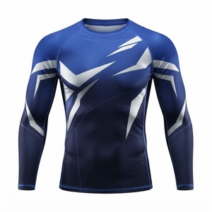 Camiseta de compresión de manga larga para hombre, con estampado por sublimación, de secado rápido, color gris, para MMA - Product Image 5