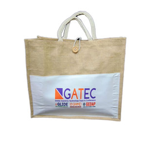 Eco-Friendly Stylish Canvas Grocery <b>Bag</b> Traditional Handwoven Jute Tote with <b>Long</b> Comfortable Handle Reusable Sustainable - Product Image 3