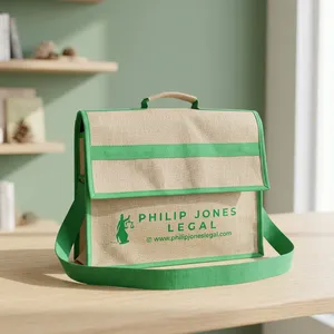 Premium Quality Natural Jute <b>Bag</b> Stylish Eco Friendly Reusable <b>Laptop</b> Carry <b>Bag</b> for Men <b>Women</b> Office Work - Product Image 2