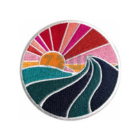 Patch brodé adhésif à bordure Merrow, couleur unie, dernier design, faible MOQ, le plus vendu