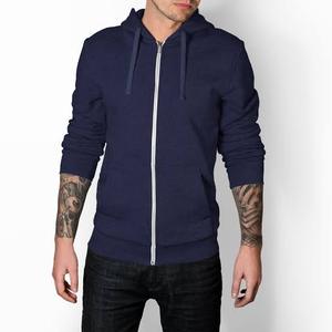 Single Zip-Up Hoodie with <b>Thick</b> <b>Fleece</b> Polyester/Spandex 310g Long Elegant Formal Spring Plain Front Logo - Product Image 1