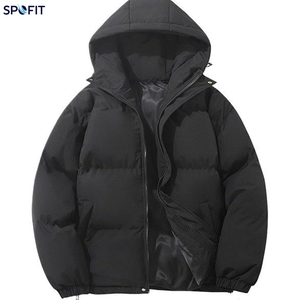 Nouveau Manteau d'hiver en duvet à capuche noir uni, épais, imperméable, décontracté, coupe ample, fermeture éclair, longueur standard, vêtement d'extérieur - Product Image 2