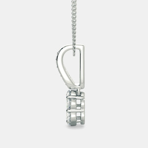 Collar con Colgante de Diamantes Cultivados en Laboratorio, Diseño Floral Redondo en Oro Blanco - Product Image 4