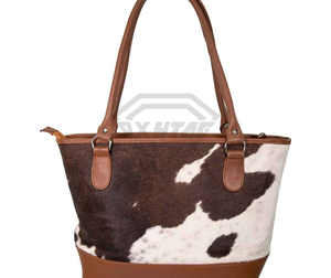 Bolso Tote de Cuero Genuino con Pelo de Vaca, Hecho a Mano, Bolso de Hombro de Piel de Vacuno, Duradero, Elegante, Accesorio de Moda de Lujo, Fabricante - Product Image 1