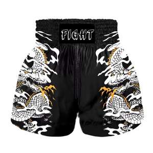 Shorts de boxe pour hommes à taille élastique, imprimés, pour MMA, combat, grappling, kick-boxing, Muay Thai et boxe thaïlandaise - Product Image 4