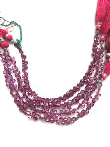 ลูกปัดโกเมนธรรมชาติทรงบริโอเล็ต 1 เส้น สำหรับทำเครื่องประดับอัญมณีชั้นดี - Product Image 3