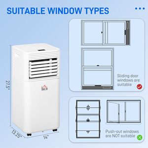 Condizionatore d'Aria Portatile 8000 BTU con Display LED Bianco, Timer 24H, Telecomando, Spina UK per Raffreddamento e Deumidificazione per Ambienti - Product Image 3
