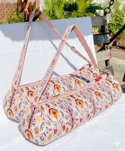 กระเป๋าโยคะผ้าฝ้ายแบบควิลท์อเนกประสงค์ กระเป๋ากีฬาแบบมีซิป กระเป๋าเดินทางดีไซน์สวย - Product Image 3