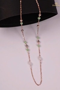 Pendentif long en or 22 carats vert pour femmes, design élégant de chaîne, léger, élégant, bijoux à porter tous les jours - Product Image 3