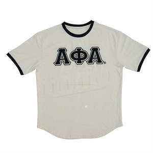 Camiseta Premium de Algodón Personalizada para Hombre, con Dobladillo Curvo y Letras Bordadas, Ropa Griega Unisex - Product Image 1