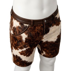 Pantalones Cortos de Hombre de Cuero Vacuno a Precio Mayorista Barato, con Cierre de Cremallera, Transpirables, de Lona con Bolsillos Laterales - Product Image 1
