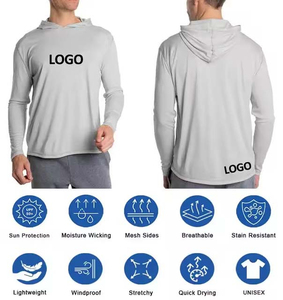 เสื้อตกปลาผู้ชายแบบแห้งเร็ว ระบายอากาศดี รับผลิตตามแบบ (OEM) สวมใส่สบาย น้ำหนักเบา ขั้นต่ำในการสั่งซื้อน้อย สินค้ามาใหม่ UPF 50 แขนเสื้อแบบกำหนดเองได้ คุณภาพดีที่สุด - Product Image 5