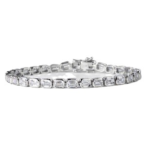 Wholesale DEF Color VS VVS Clarity Emerald Lab Grown Diamond 10K 14K 18K Solid Gold Minimalist Bezel Set Wedding Tennis <b>Bracelet</b> - Product Image 2