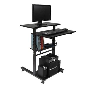 Bureau informatique noir à tube unique réglable en hauteur 70*70*65.5CM avec excellentes fonctions de levage - Product Image 3