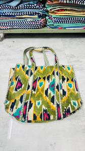 Fashion Multi Print Canvas Velvet Lady Bohemian Style Lightweight Tote <b>Bag</b> with Inner Pockets for All Seasons Shopping & Travel - Product Image 4