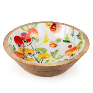 Juego de Tazones de Madera de Alta Calidad para Ensalada, Tazones Redondos para Niños con Estampado Esmaltado, Artesanía India, Incluye Cuchara, Cubiertos, para Uso Comercial - Product Image 3