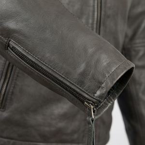 Chaqueta de piel de oveja pura para hombre, estilo bomber, para invierno, acolchada, entallada, reversible, impermeable, curtida, de alta calidad. - Product Image 6