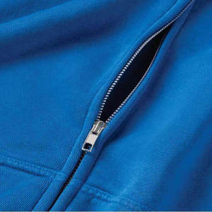 Nouvel Arrivage : Sweats à Capuche Homme Bleu Uni Style Personnalisé, 100% Coton, Fermeture Éclair, Coupe Ample, Faible MOQ - Product Image 4