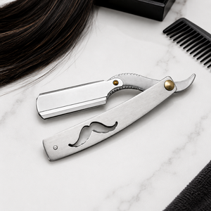 Rasoir professionnel pliant en acier inoxydable pour barbier, tondeuse manuelle pour cheveux, support de lame de rechange pour corps et visage - Product Image 4