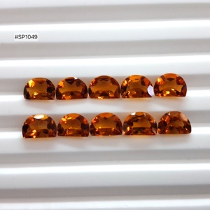 Lot de pierres précieuses en vrac Citrine Grade 3A Madeira Ex2 en forme de D, 7x5mm, 10,63 carats au total, pierres orange dorées riches pour bijoux personnalisés - Product Image 1