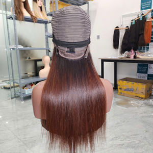 Venta al por Mayor de Pelucas de Cabello Humano Virgen Vietnamita 100% Liso Natural Color Marrón, Pelucas sin Pegamento con Frente de Encaje HD 13x4 para Mujeres Negras - Product Image 2