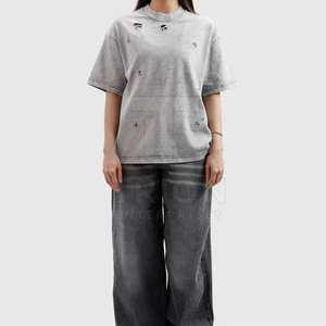 Top Quality Women Distressed T-Shirt For Men <b>Light</b> Weight Distressed T-Shirt Customized Color Women Distressed T-Shirt - Product Image 3