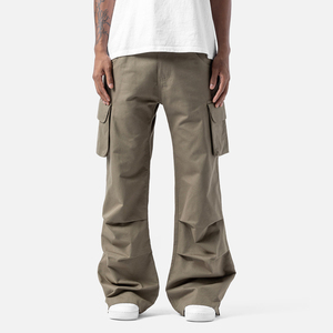 Pantalones Cargo Unisex de Talla Grande, de Tejido Grueso, Pierna Ancha, con Bolsillos, Corte Holgado, Cintura Elástica, para Correr y Uso Casual - Product Image 2