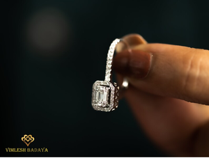 Pendientes de diamantes cultivados en laboratorio con 1 quilate de peso, oro macizo, elegantes, colgantes, joyería fina hecha a mano, regalo de aniversario para mujer - Product Image 3