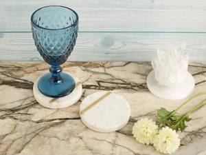 Sous-verres de table ronds en marbre de luxe moderne, écologiques, de haute qualité, personnalisables en taille, avec couleur et logo sur mesure, tapis et coussinets. - Product Image 2
